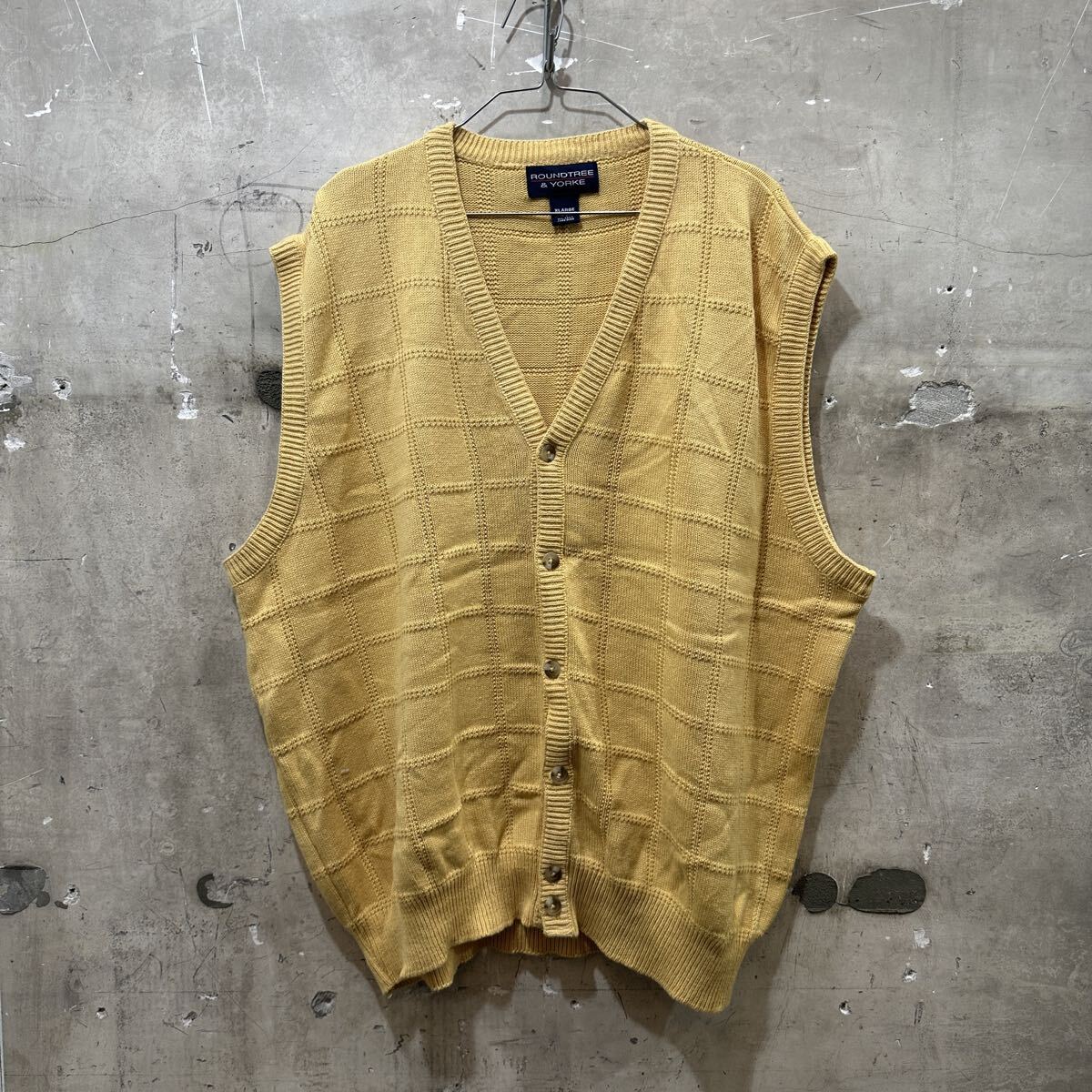 USA製ROUNDTREE&YORKE コットンニット ベスト カーディガン拍卖