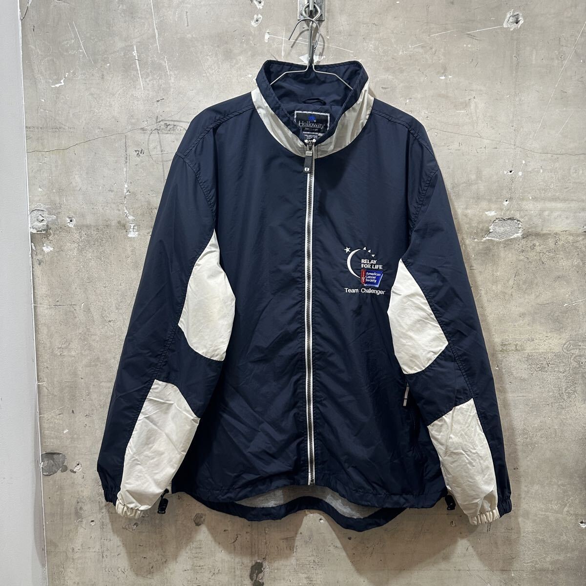 US古着HOLLOWAY ホロウェイ ジップアップナイロンジャケット L 企業物拍卖