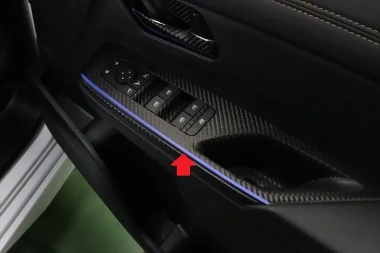 《セレナC28》【30%OFF】セレナC28 パワーウインドウスイッチパネルカーボンシート ライン入り(ブルーライン)①拍卖