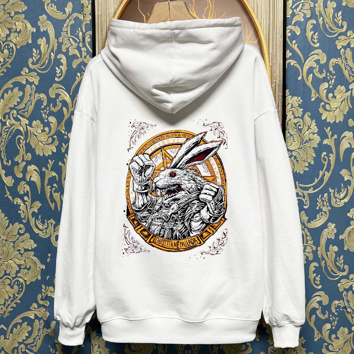 定価4万★christian milada・ミラノ発・パーカー★コットン100% ソフト 暖かい ラビット ロック風 トップス スウェット ストリート L/48拍卖