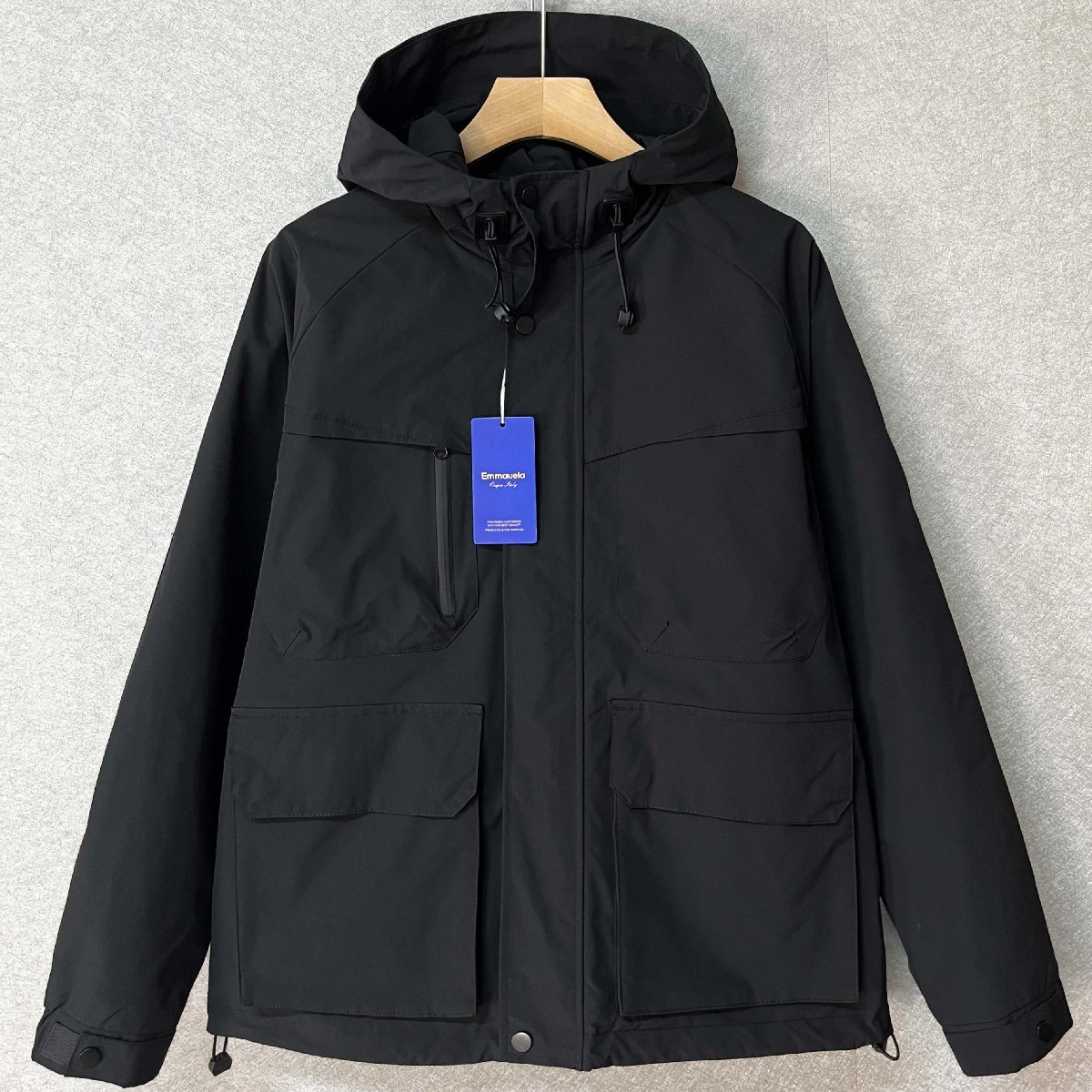 定番・ジャケット 定価6万◆Emmauela・イタリア・ミラノ発◆上質 通気 防風 フード付き シンプル 多機能 アウター ブルゾン 山登り 春秋2XL拍卖