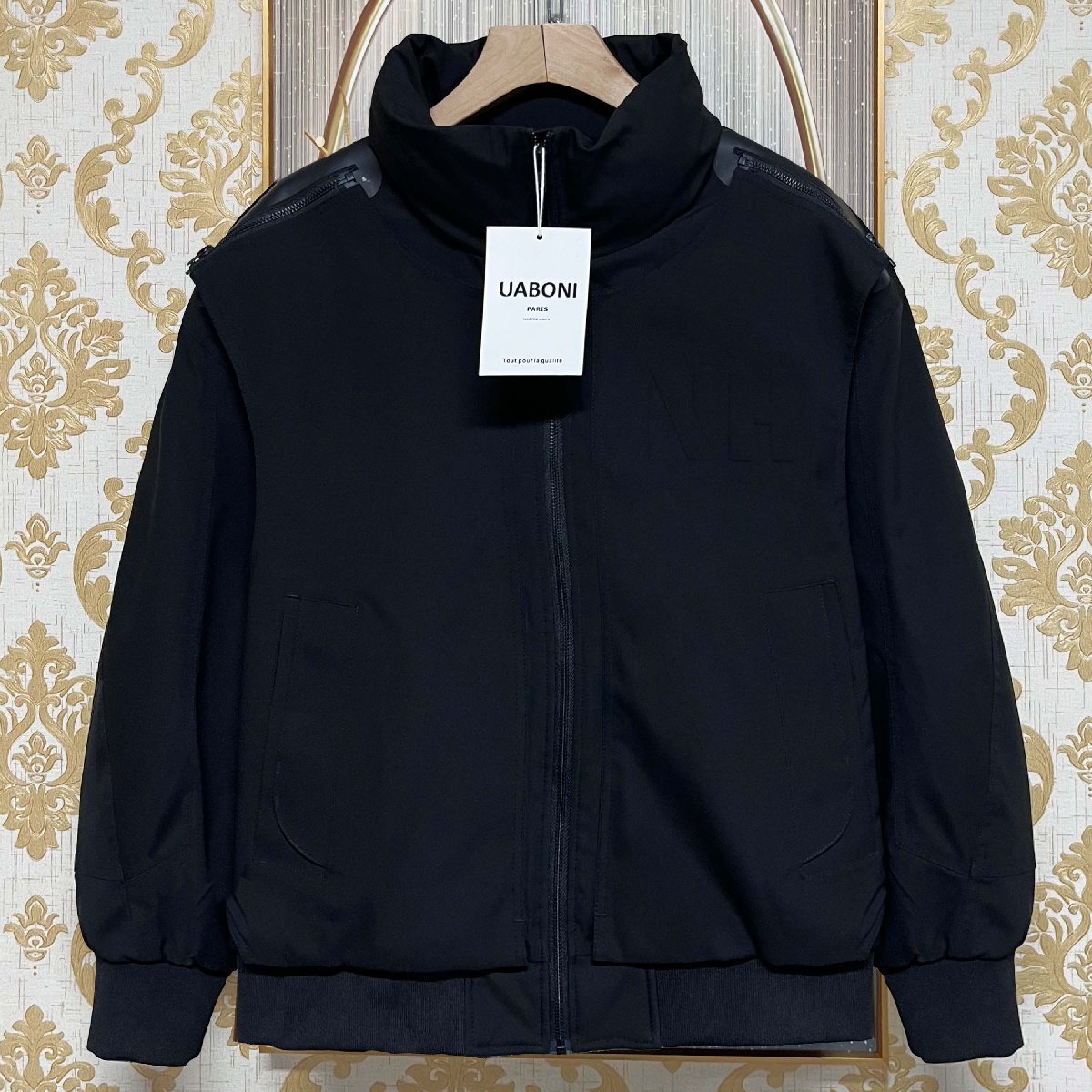 高級EU製&定価12万◆UABONI*Paris*ダウンジャケット*ユアボニ*パリ発◆グースダウン90% 暖かい 厚手 立ち襟 シンプル アウター 日常 L/48拍卖