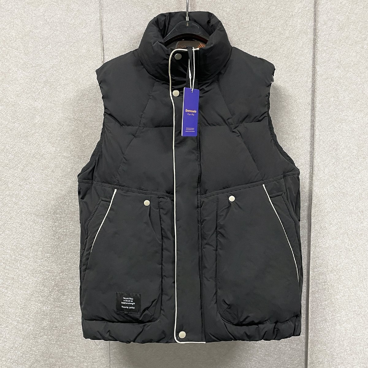 定番・ダウンベスト 定価9万◆Emmauela・イタリア・ミラノ発◆グースダウン90% 保温 軽量 無地 カジュアル アウター スポーツ 秋冬 M/46拍卖