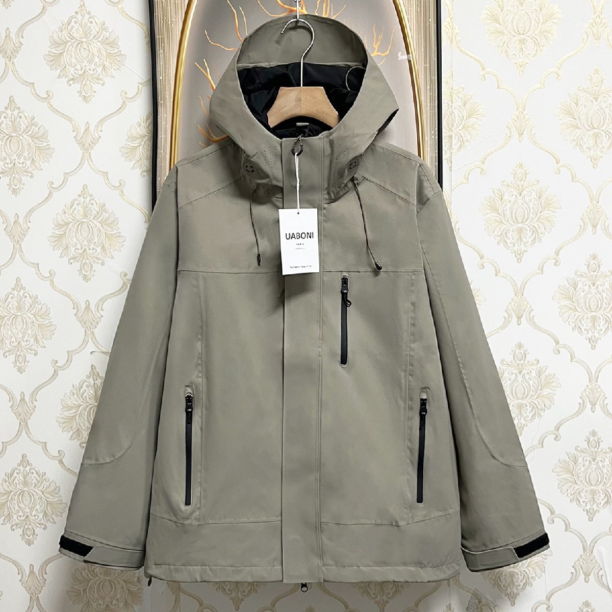 上品EU製&定価6万◆UABONI*Paris*ジャケット*ユアボニ*パリ発◆撥水 防風 マウンテンパーカー アウトドア スポーツ キャンプ 春秋 2XL/52拍卖