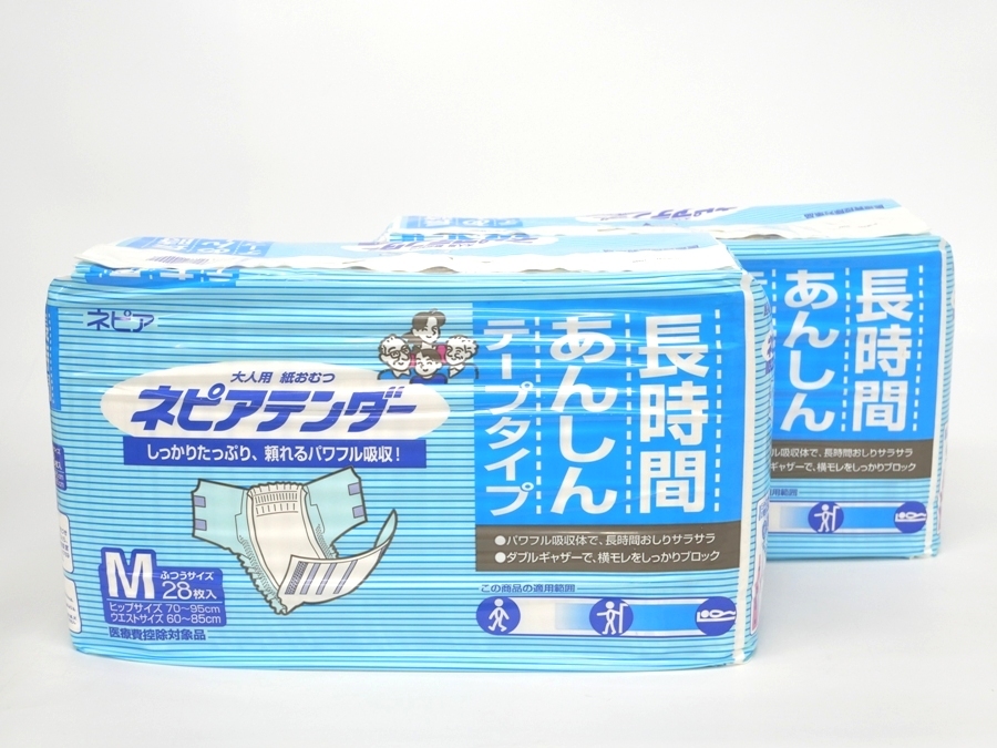 S738Sちょる【ネピアテンダー 大人用 紙おむつ Mサイズ 28入×2袋セット】テープタイプ 長時間あんしん パワフル吸収 ダブルギャザー 拍卖