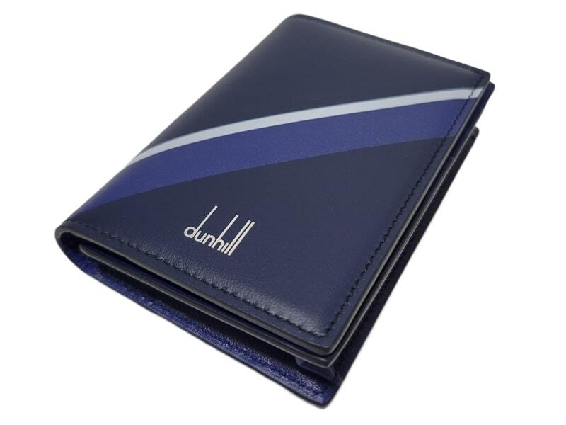 新品 本物 ダンヒル dunhill JFA公式コラボ限定サッカー日本代表サムライブルー カーフスキンレザーカードケース 名刺入れ 財布 パスケース拍卖