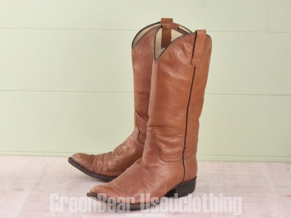 D026 ビンテージ ウエスタンブーツ 茶 レディース 25.5cmくらい拍卖