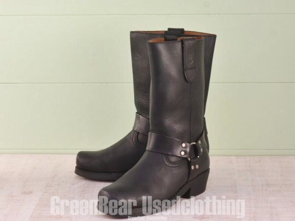 D027 レディース FALCO リングブーツ 黒 39 24.5cm拍卖