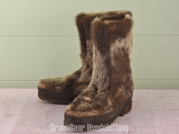 E056 ビンテージ Pichette エスキモーブーツ アザラシ毛 レディース 24.5cmくらい拍卖