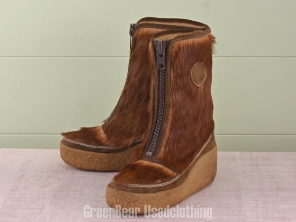 E059 ビンテージ Arktis style エスキモーブーツ ハラコ 茶 レディース 23cmくらい拍卖