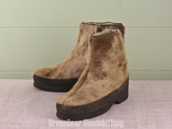 E061 西ドイツ製 Salamander ビンテージ エスキモーブーツアザラシ毛 メンズ 7 25cm拍卖