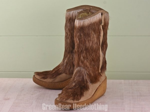 E062 ビンテージ エスキモーブーツ 茶 レディース 6 24cm拍卖