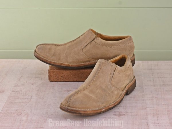 E081 COLE HAAN メンズシューズ スウェード ベージュ 8M 26cm拍卖