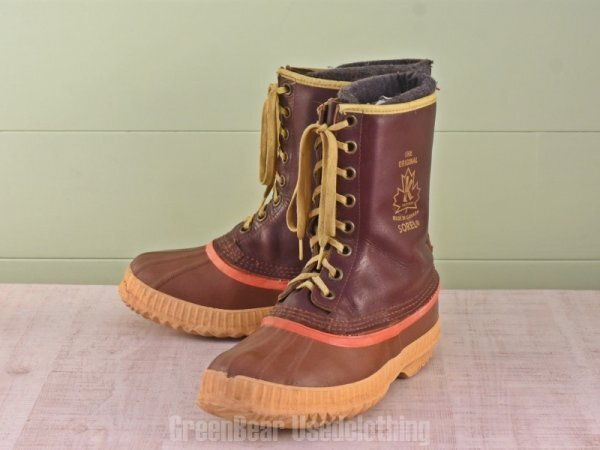 E105 カナダ製 SOREL ビンテージ スノーブーツ 茶 メンズ 9 27cm拍卖