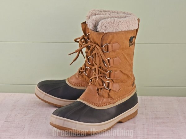 E137 メンズ SOREL スノーブーツ ナイロン 茶 29cm 拍卖