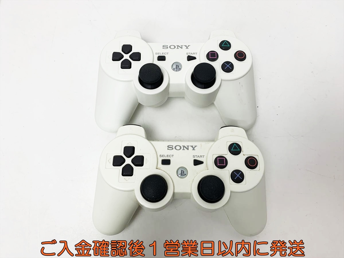 【1円】PS3 純正 ワイヤレスコントローラー DUALSHOCK3 ホワイト 2個セット SONY Playstation3 まとめ売り未検品ジャンク B01-751rm/F3拍卖
