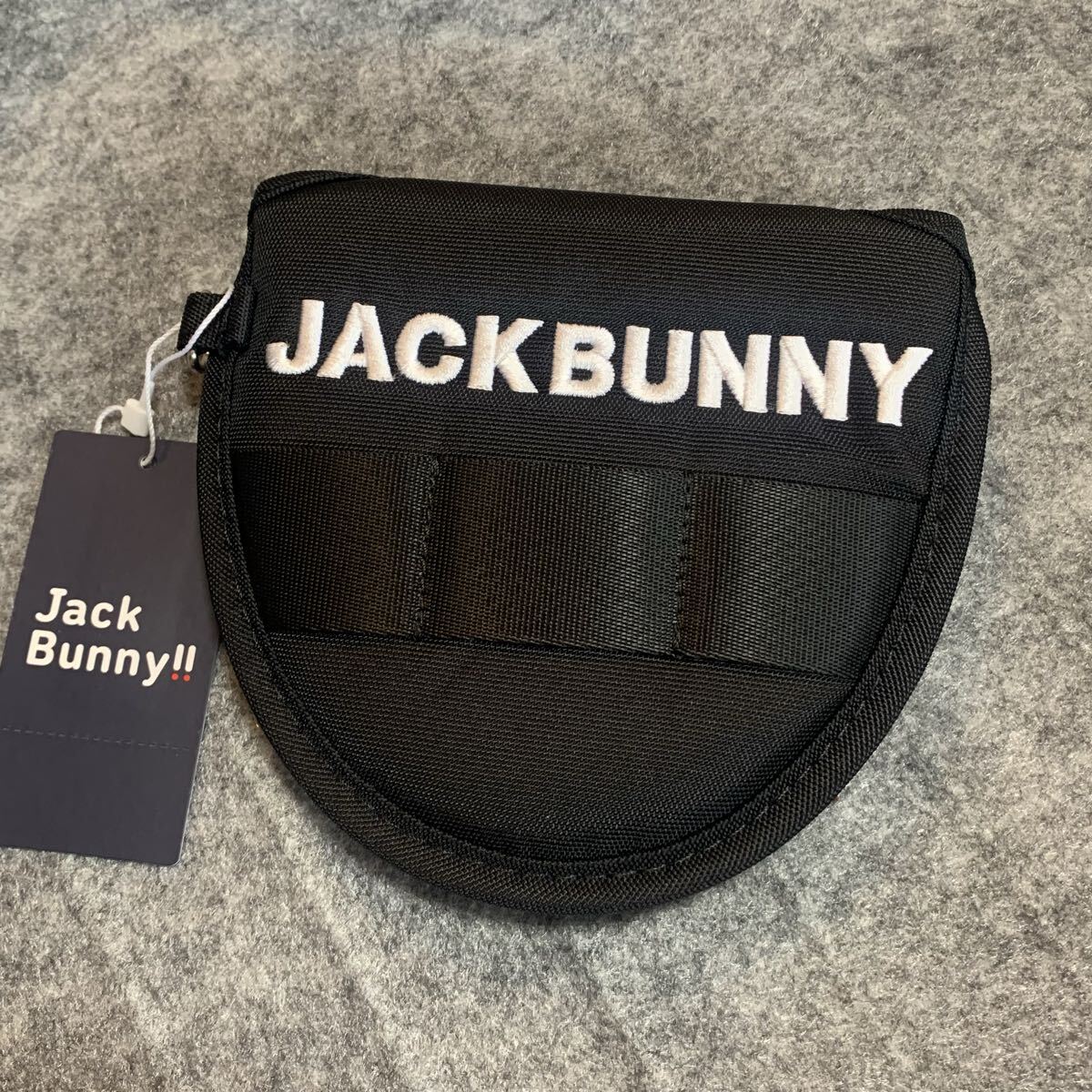 新品■6,600円【ジャックバニー】パターカバー ツーボール、マレット ブラック  マグネット開閉 拍卖