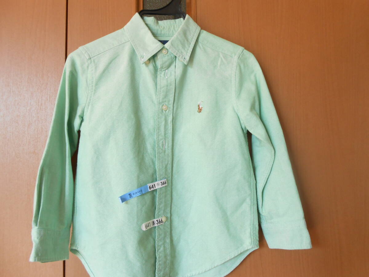 RALPH LAUREN ラルフローレン キッズ綿長袖ボタンダウンシャツ 4/4T  110㎝  クリーニング済拍卖