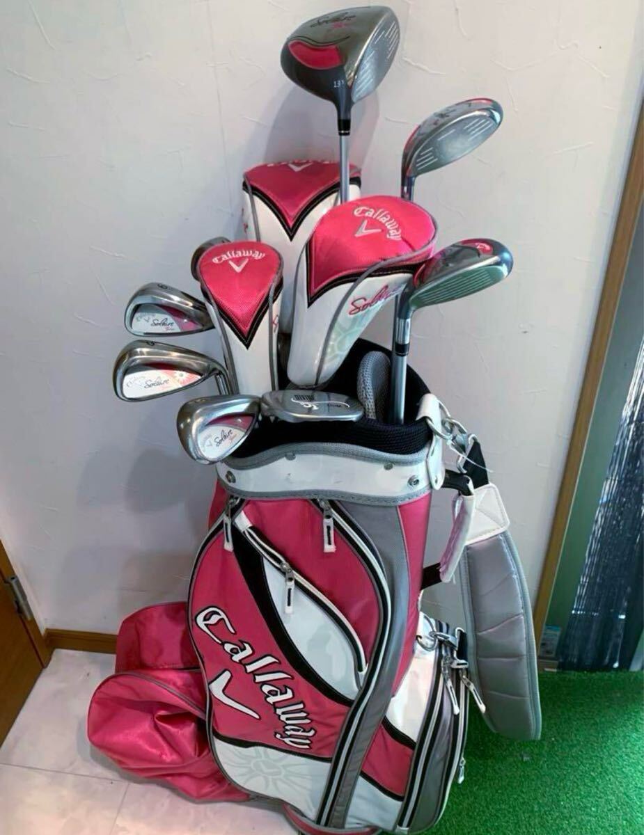 送料無料 完売 良品 キャロウェイ レディースゴルフクラブ セット ピンク 可愛く優しい 初心者〜拍卖