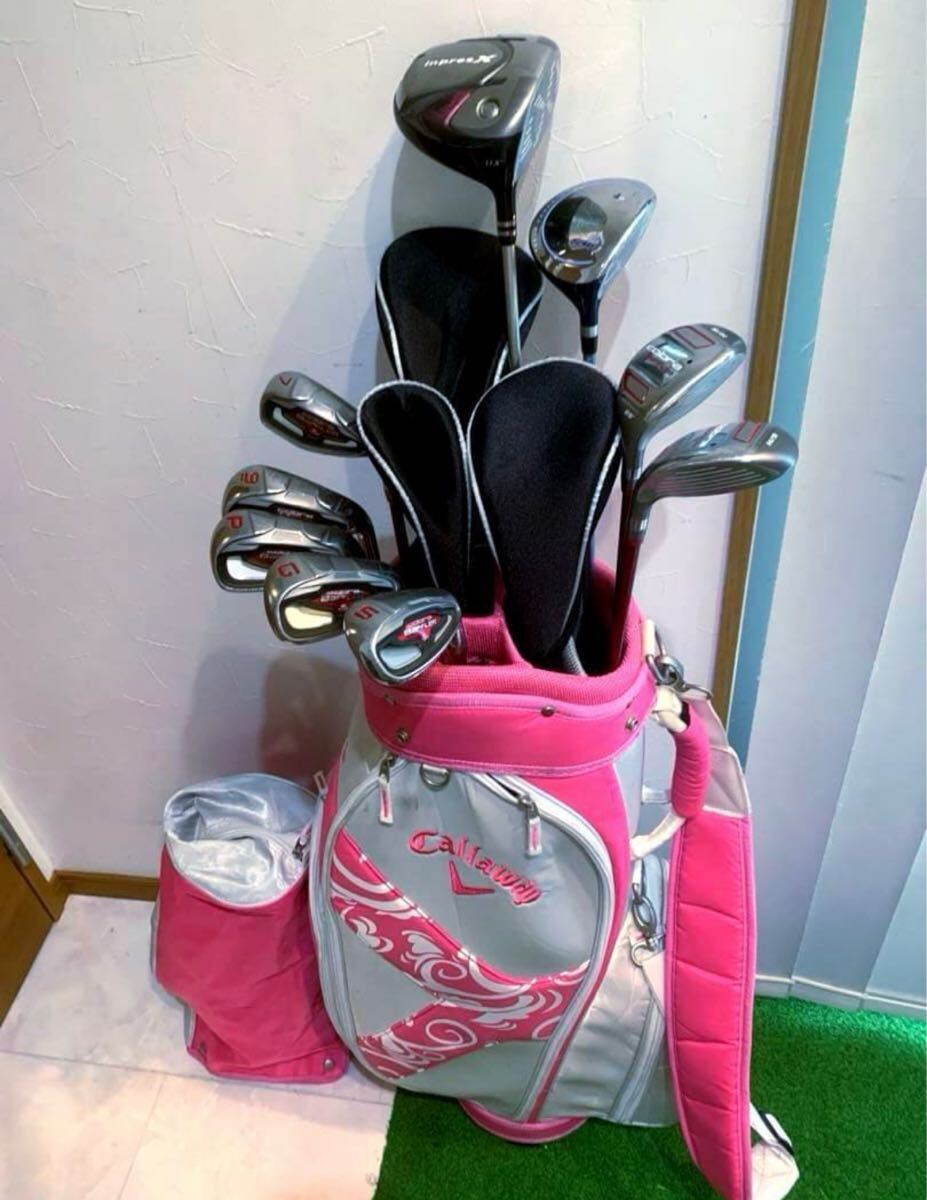 送料無料 希少フレックスR レディースゴルフクラブ セット コブラ ヤマハ キャディバッグ/キャロウェイ拍卖