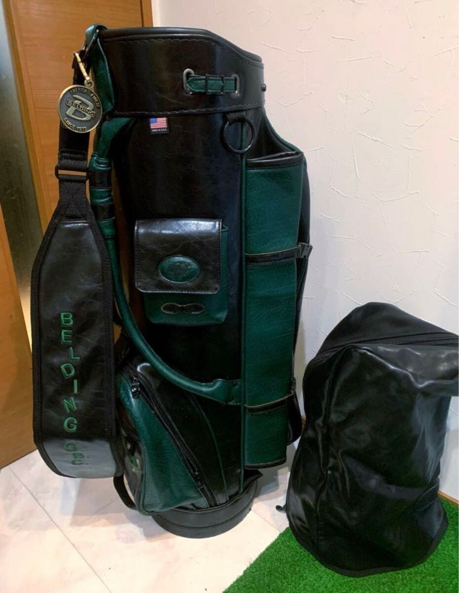送料無料 希少 ベルディング 本革 レザー キャディバッグ拍卖
