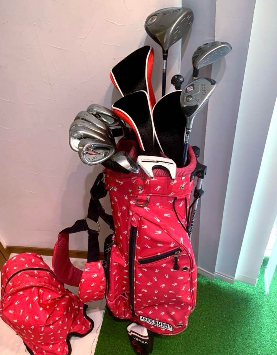 送料無料 ダンロップ ゼクシオ レディースゴルフクラブ 本格フルセット キャディバッグ/ジャックバニー拍卖