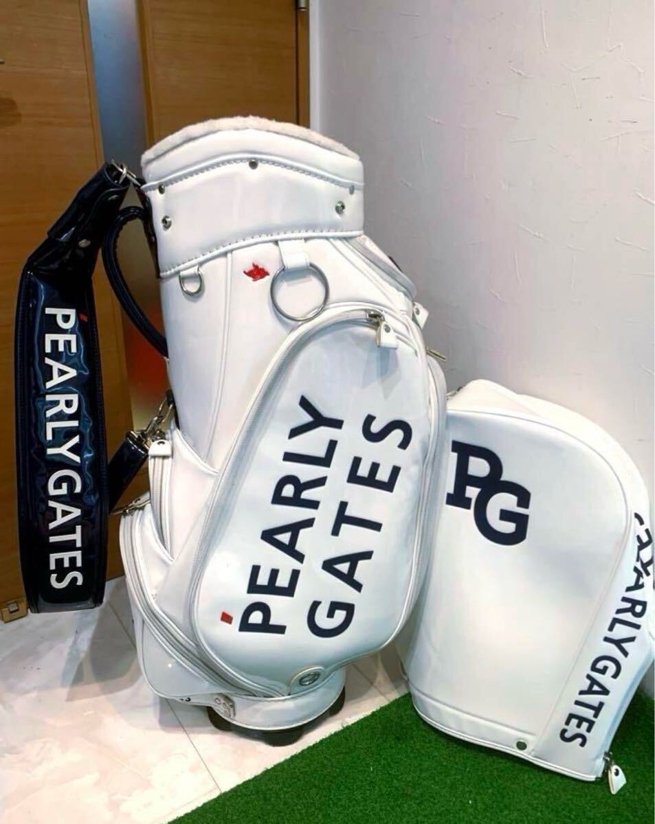 送料無料 正規品 良品 パーリーゲイツ エナメル キャディバッグ メンズ レディース拍卖