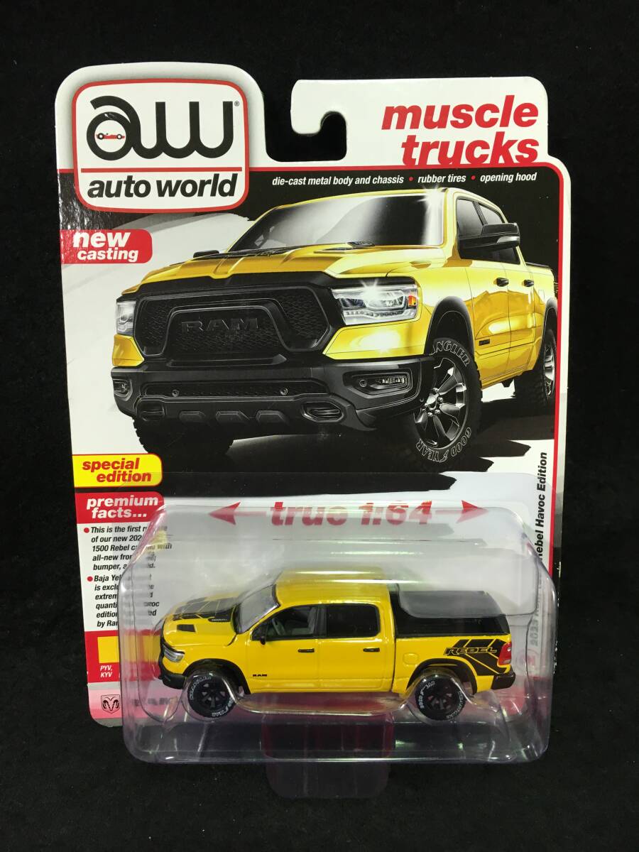 ■AUTO WORLD■メーカー完売■ 1/64 2023 ダッジ ラム リーベル ハボック エディション バハイエロー/グラフィック AWSP164A拍卖