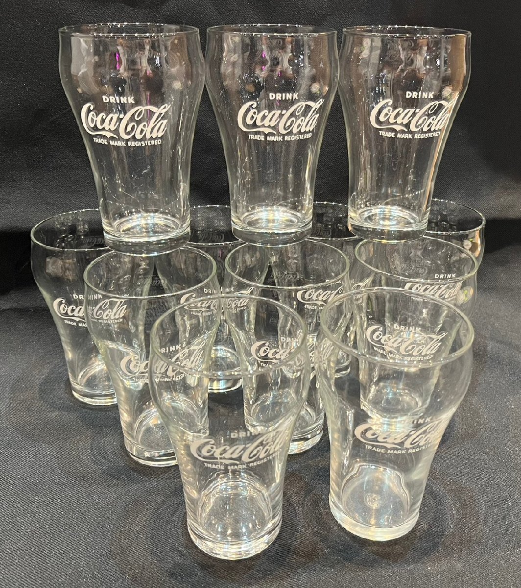 ★レア! ヴィンテージ! Coca-Cola コカ・コーラ ファウンテングラス 12個セット 1ダース コップ サイズ(約)直径7×H12㎝ 西-A拍卖