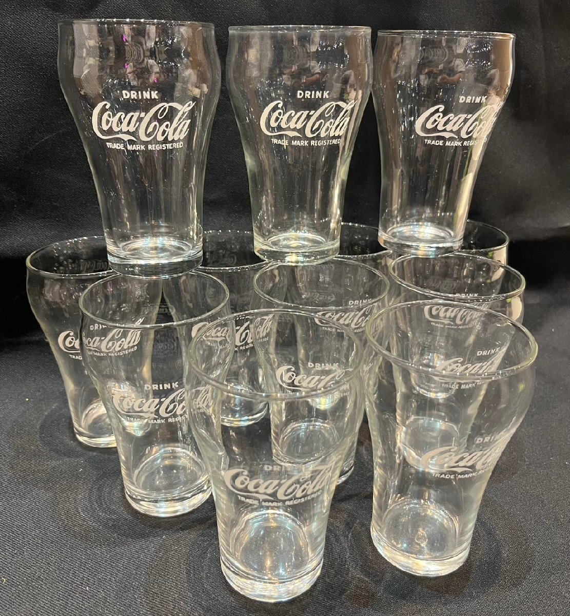 ★レア! ヴィンテージ! Coca-Cola コカ・コーラ ファウンテングラス 12個セット 1ダース コップ サイズ(約)直径7×H12㎝ 西-B拍卖