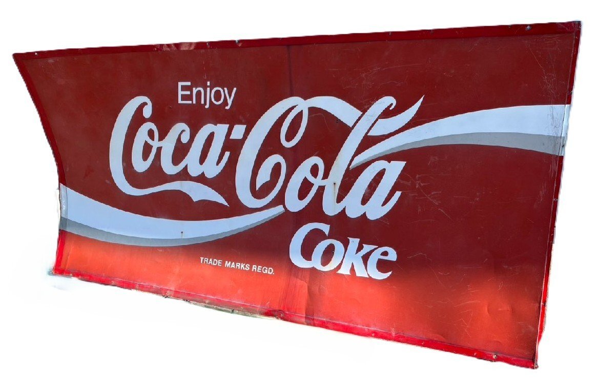 ★希少品! レア! ヴィンテージ! Coca-Cola コカ・コーラ 看板 大型看板 昭和レトロ看板 サイズ(約)幅183×縦91 札幌発拍卖