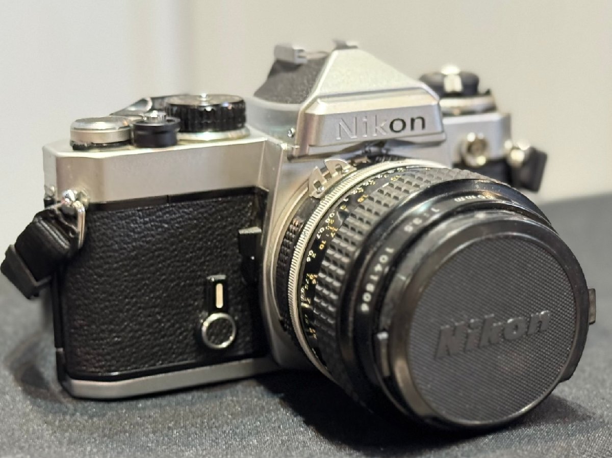 ★美品! Nikon FE silver シルバー ニコン ボディ レンズ NIKKOR 55㎜ 1:3.5 セット キャップ付き! フィルムカメラ拍卖