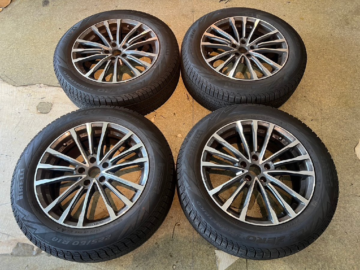 □MAK MFF アルミホイール 18x7.5J 112x5 ET+25 ピレリ アイスゼロ・シンメトリコ 225/60R18 2023 ほぼバリ山 4本 T-2670 札幌発 ★拍卖