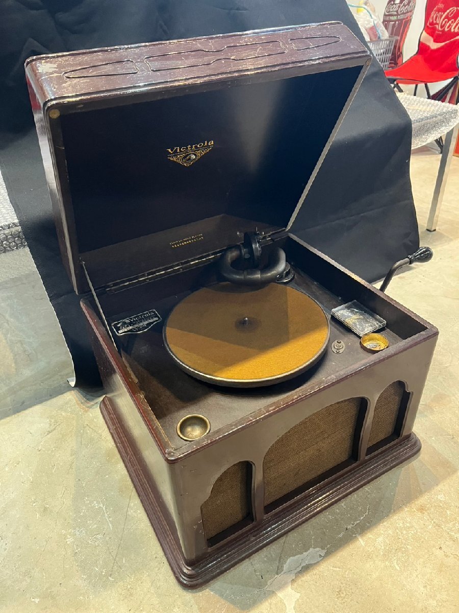 ★音出しOK! 昭和レトロ! レア! 希少! ビクター VICTROLA ビクトローラー J1-50 蓄音機 レコード サイズ(約)幅50.5×奥40×H33㎝拍卖