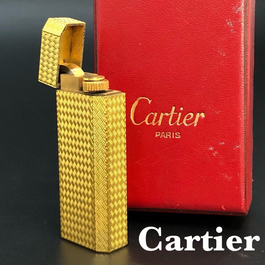 Cartier カルティエ ゴールド ライター ペンタゴン ガスライター 火花確認/着火未確認 YG ヴィンテージ 正規品 1000円スタート 最落無拍卖