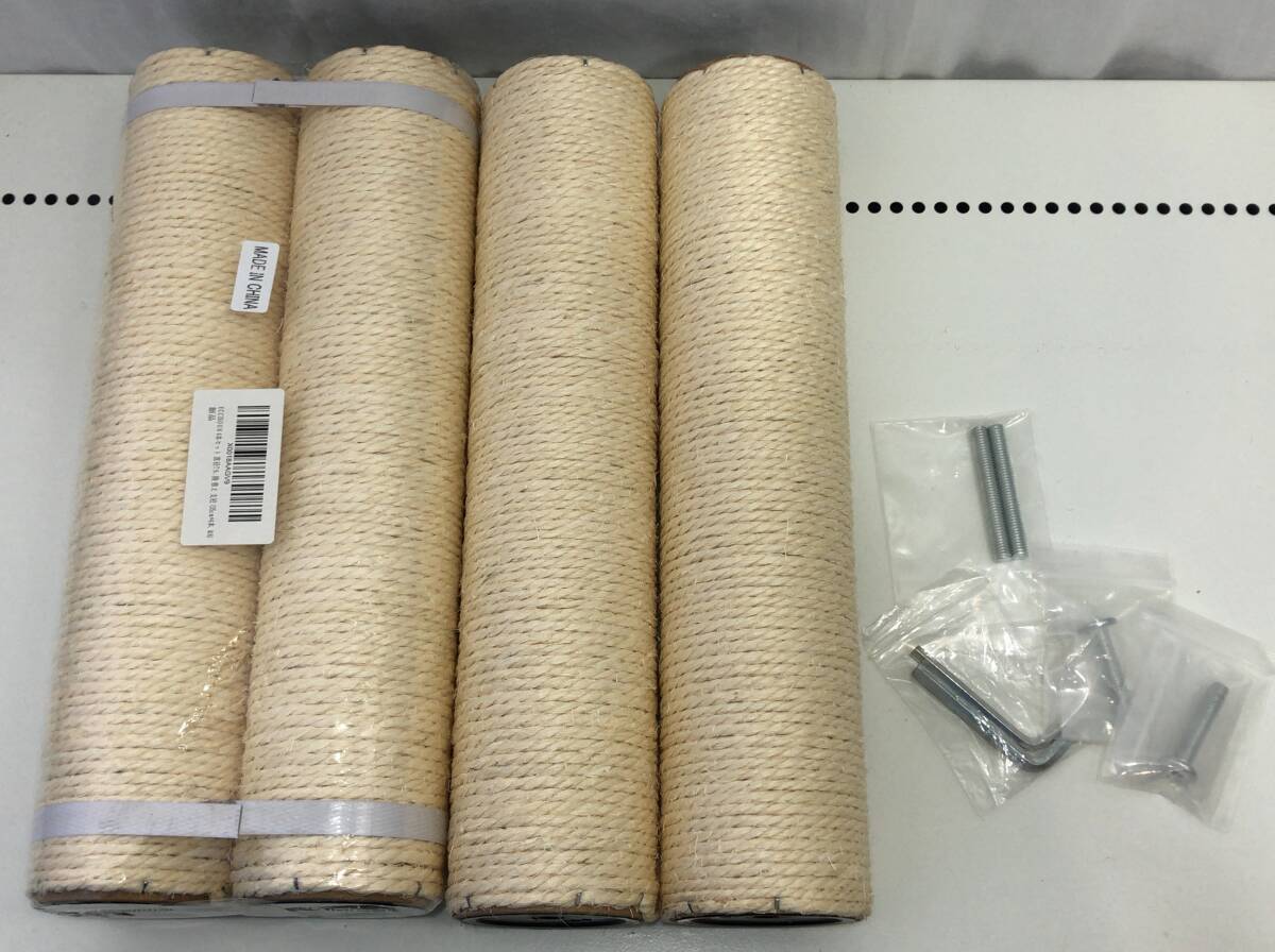 ECCIBOUN キャットタワー用 交換用 支柱 ポール 4本 セット 直径約7.9cm 高さ約35cm 猫 麻 柱 爪研ぎ 替え A23拍卖