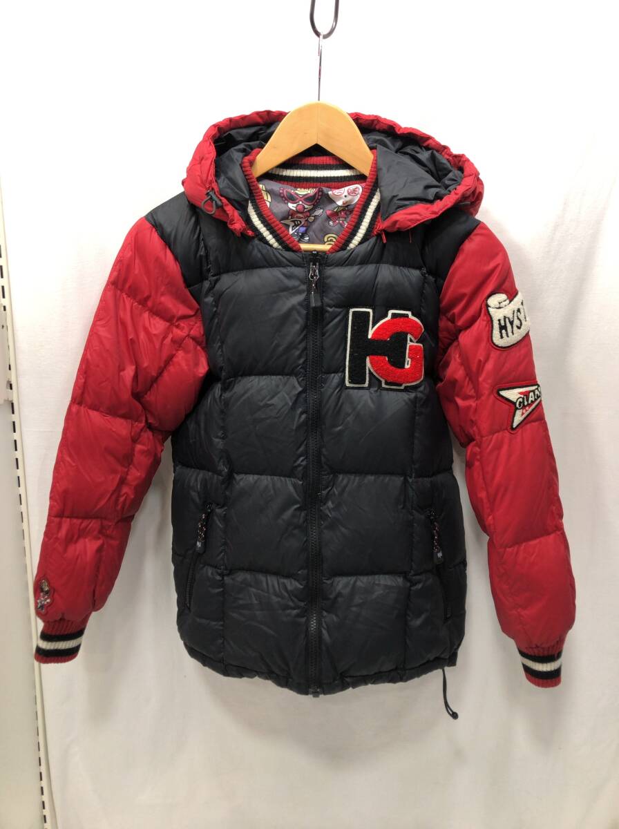 HYSTERIC MINI キッズ リバーシブル ダウンジャケット 140 レッドxブラック系 子供服 女の子 ヒステリックミニ HYSTERIC GLAMOUR MINI F11拍卖