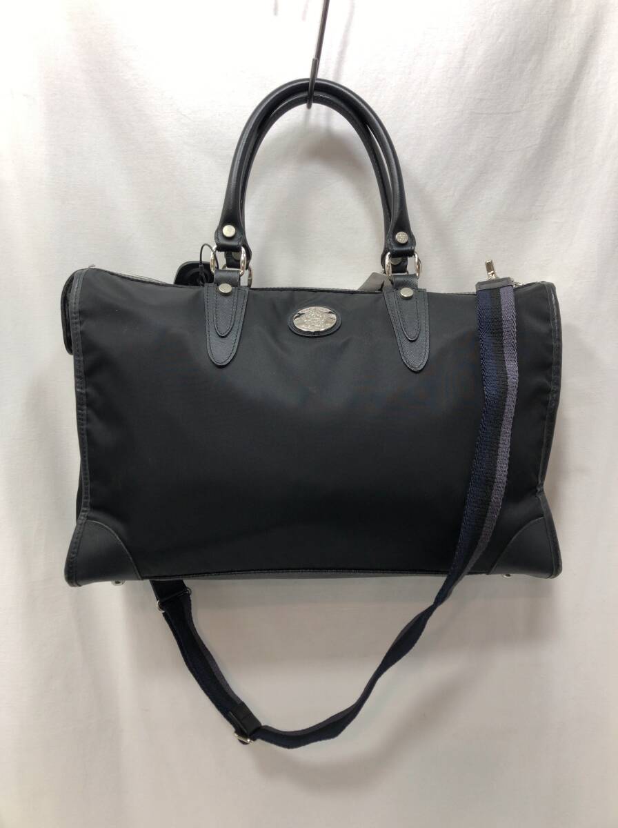 Orobianco 2way ハンドバッグ ショルダーバッグ ナイロンxレザー ブラック オロビアンコ SS-343286拍卖