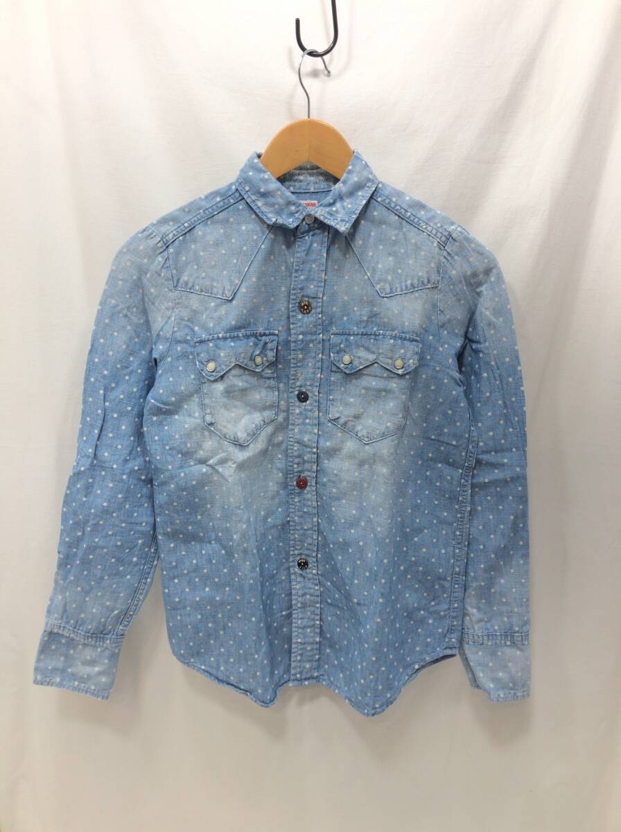 デニム アンド ダンガリー DENIM & DUNGAREE キッズ 長袖 シャツ 150 水色系 水玉柄 ドット柄 子供服 男の子 女の子 I6拍卖