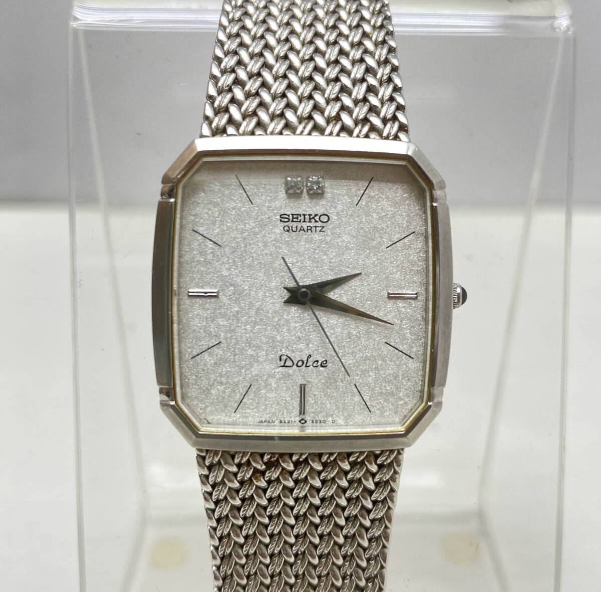 SEIKO セイコー DOLCE ドルチェ 9521-5210 2P ダイヤ メンズ クオーツ 腕時計 稼働品 難あり拍卖
