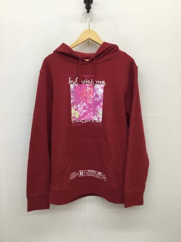 HUF L ハフ パーカー 長袖 HUF プルオーバーパーカー Hooded Sweatshirt Hoodie 赤 / レッド / 10127172拍卖