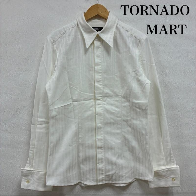 トルネードマート 同色 ストライプ レギュラーカラー フライフロント ストレッチ ロングスリーブ シャツ Y2K L拍卖