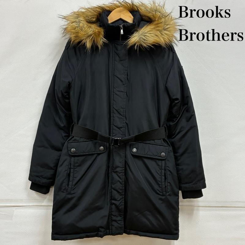 ブルックス ブラザーズ 2WAY フーデッド ダウンジャケット コート ベルト付き エポレット Aライン ファー ミリタリー S拍卖