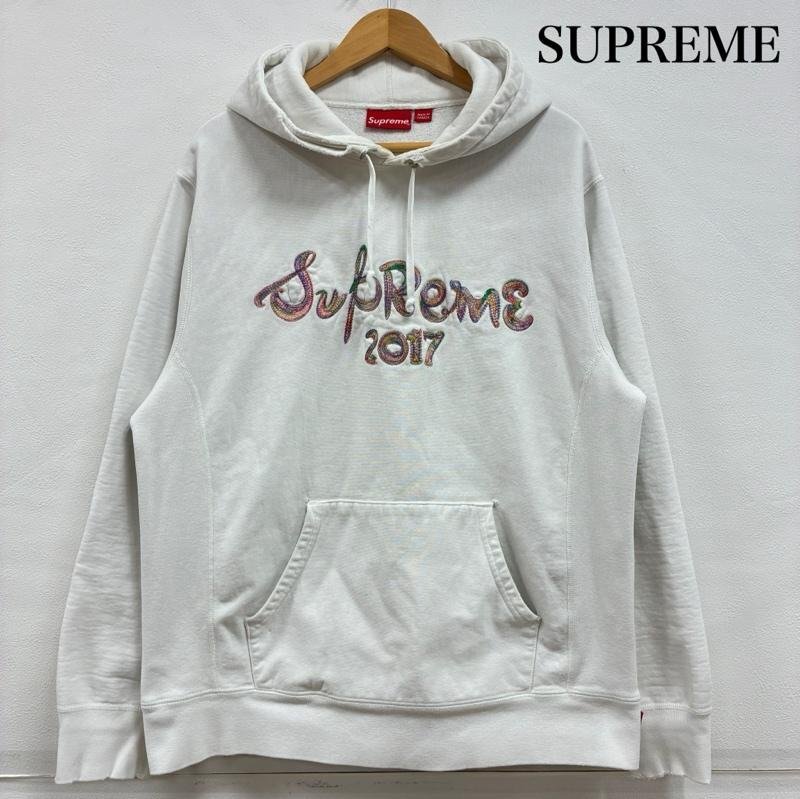 シュプリーム 17FW Brush Logo Hoodie プルオーバー スウェット パーカー フーディー L拍卖