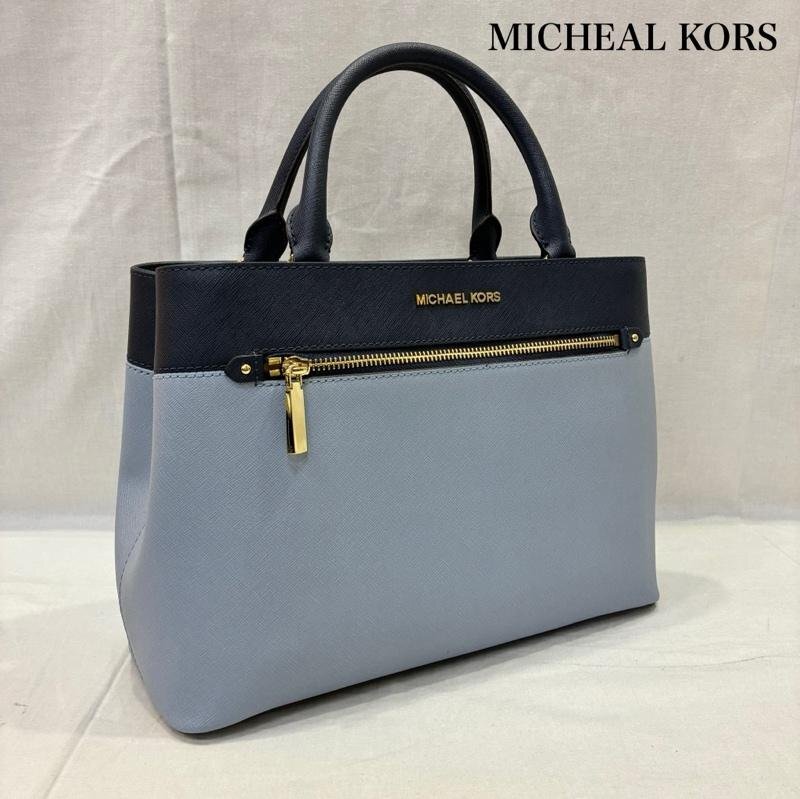 マイケルコース マイケルコース ヘイリーレザー サッチェルバッグ 2WAY ショルダーバッグ トート 配色 35s8gx2s2t -拍卖