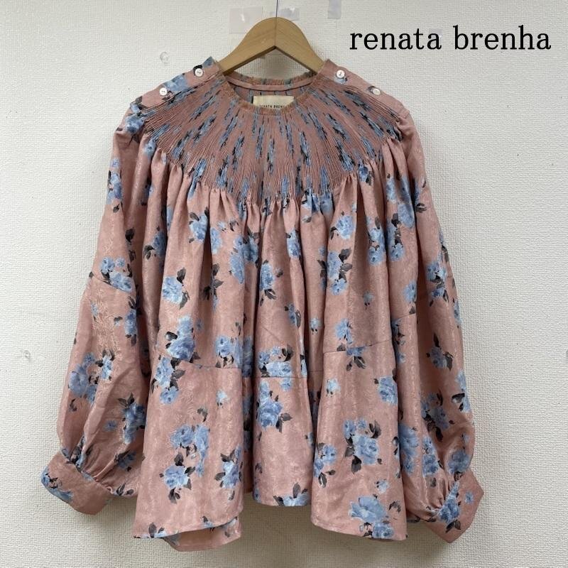 古着 renata brenha レナータブレナ プリーツ ブラウス 花柄 長袖 オーバーサイズ シャツ 総柄 大きめ 表記無し拍卖