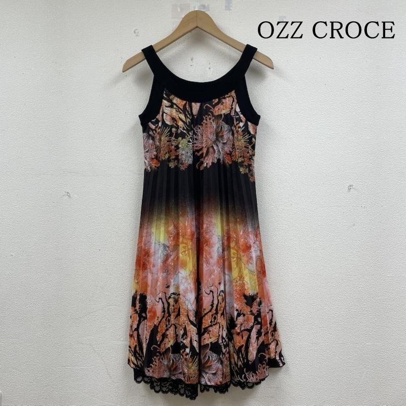オッズオン ゴシック調 ノースリーブ ワンピース ミディアム丈 彼岸花 プリント 総柄 和柄 フレア スカート レース フリル 表記無し拍卖