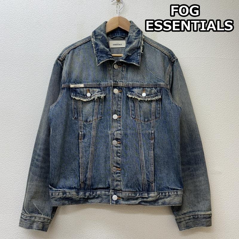 エフオージーエッセンシャルズ Denim Trucker Jacket ユーズドダメージ加工 デニム トラッカー ジャケット S拍卖