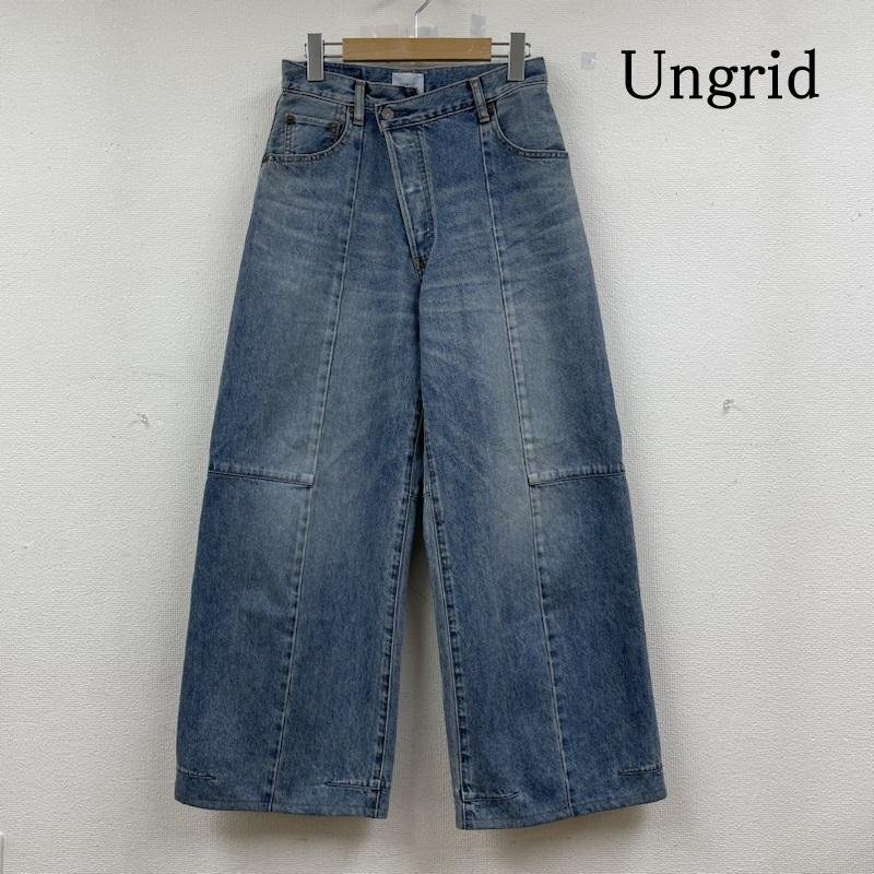 アングリッド 25SS カーブデザイン デニム パンツ ワイド ボタンフライ 112532434801-02 25インチ -拍卖