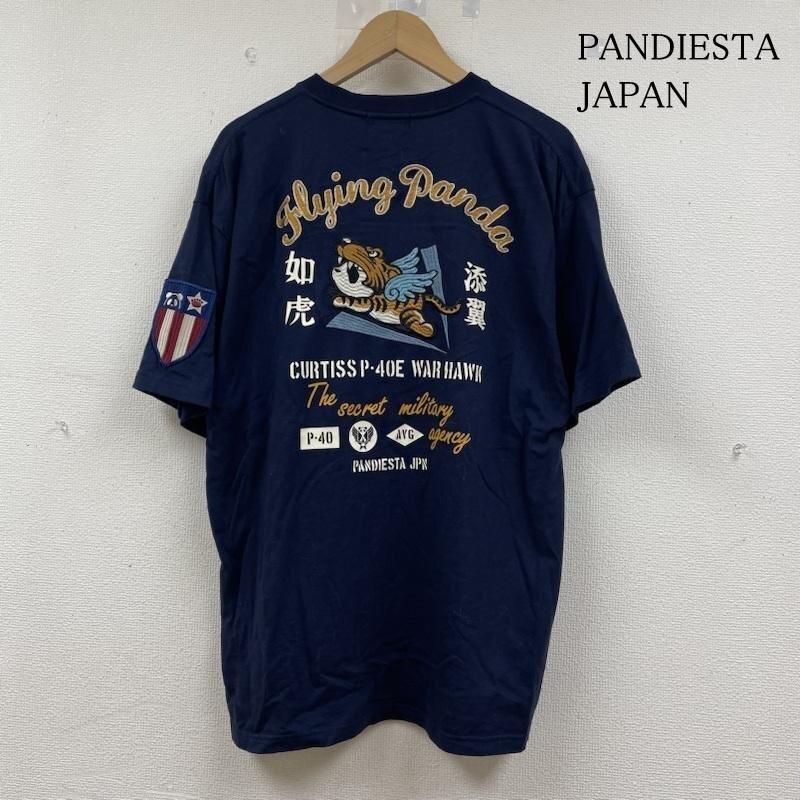 古着 PANDIESTA JAPAN 半袖 Tシャツ フライングパンダ 刺繍 和柄 ロゴ プリント L拍卖